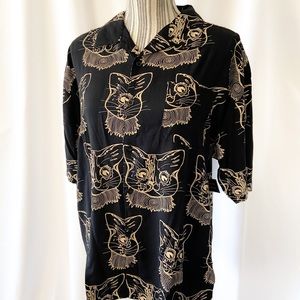 Cat button down shirt